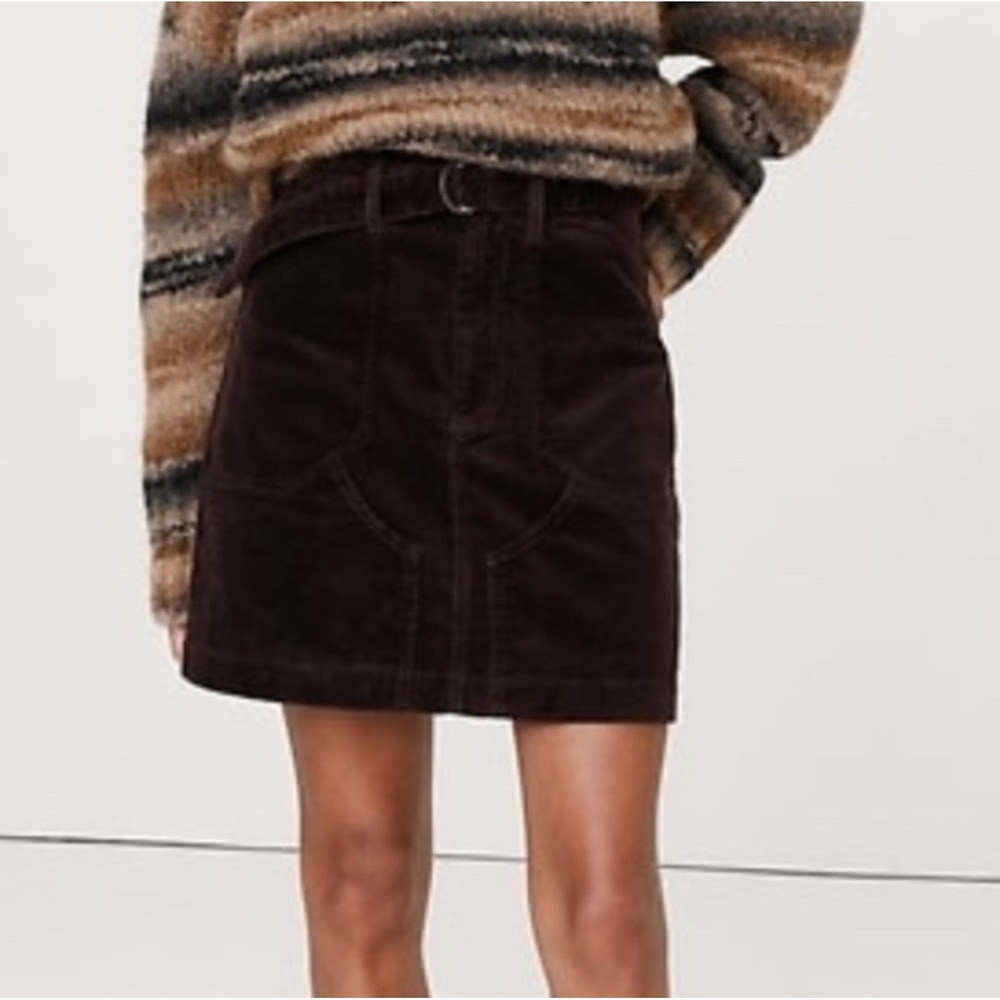 Banana Republic Corduroy Belted Mini Skirt Size 2 NEW Brown‎ MSRP $100 Casual